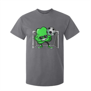 Funny Soccer Shamrock T Shirt For Kid Dabbing Player St. Patrick's Day TS02 Charcoal Print Your Wear