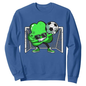 Funny Soccer Shamrock Sweatshirt Dabbing Player St. Patrick's Day TS02 Royal Blue Print Your Wear