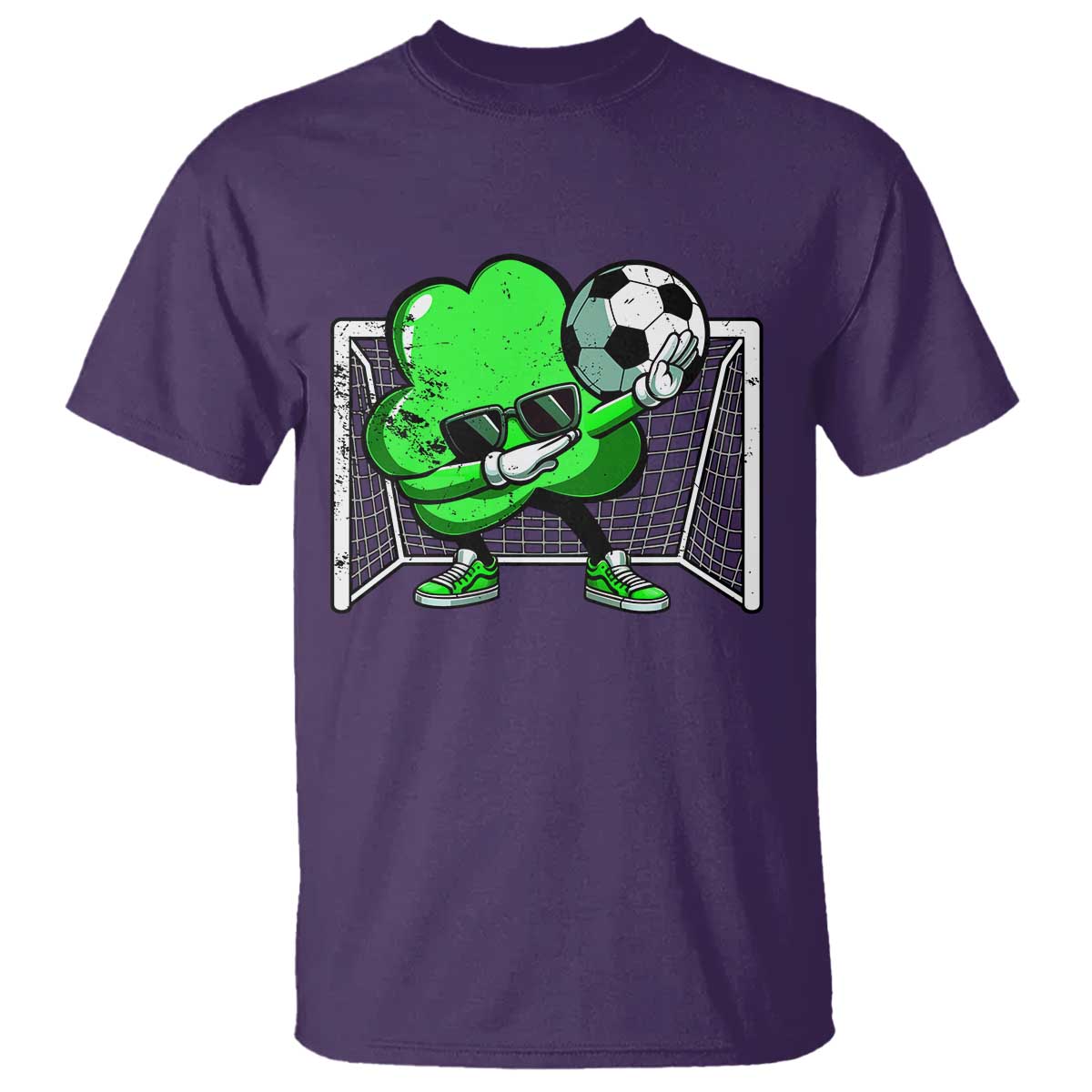 Funny Soccer Shamrock T Shirt Dabbing Player St. Patrick's Day TS02 Purple Print Your Wear