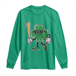 Lucky Baseball Shamrock Long Sleeve Shirt St Patrick's Day T-Ball Sport Lover Gift TS02 Irish Green Print Your Wear