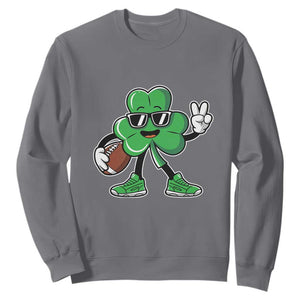 St Patrick's Day Lucky Shamrock Football Sweatshirt Sport Lover Gift TS02 Charcoal Print Your Wear