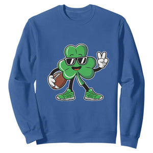 St Patrick's Day Lucky Shamrock Football Sweatshirt Sport Lover Gift TS02 Royal Blue Print Your Wear