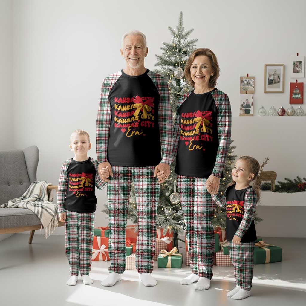 Groovy In My Kansas City Era Plaid Pajama Set Retro Coquette Bow TS02 Christmas Plaid Print Your Wear