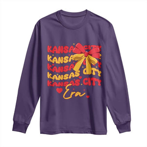 Groovy In My Kansas City Era Long Sleeve Shirt Retro Coquette Bow TS02 Purple Print Your Wear