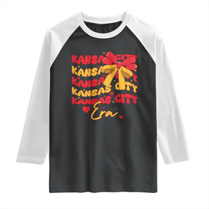 Groovy In My Kansas City Era Raglan Shirt Retro Coquette Bow TS02 Black White Print Your Wear