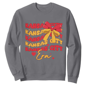 Groovy In My Kansas City Era Sweatshirt Retro Coquette Bow TS02 Charcoal Print Your Wear