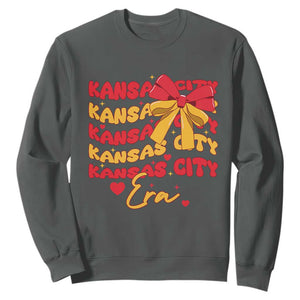 Groovy In My Kansas City Era Sweatshirt Retro Coquette Bow TS02 Dark Heather Print Your Wear