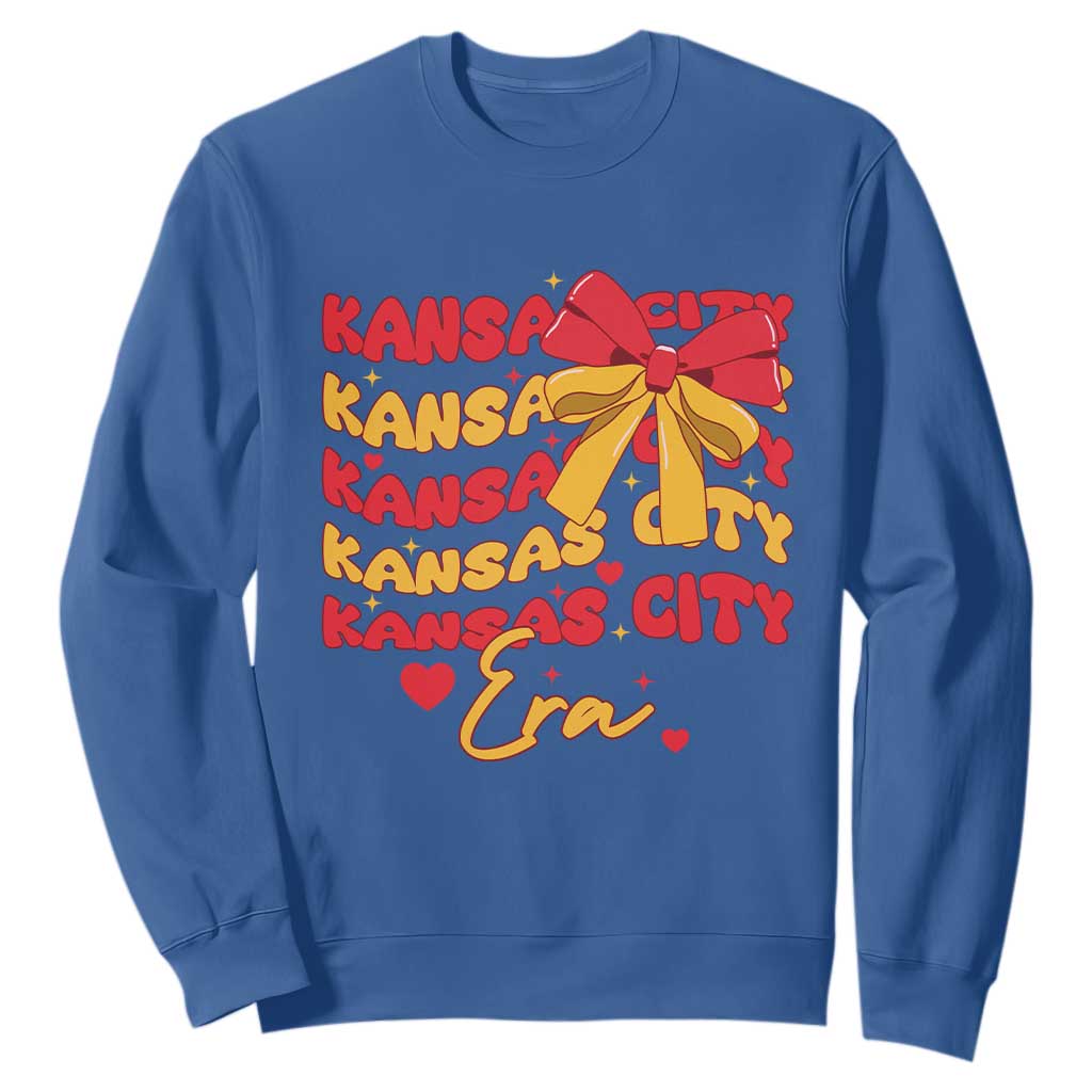 Groovy In My Kansas City Era Sweatshirt Retro Coquette Bow TS02 Royal Blue Print Your Wear