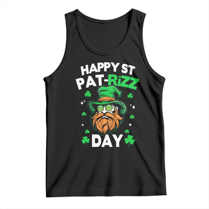Happy St Pat Rizz Day Tank Top Funny St. Patrick's Day Leprechaun TS02 Black Print Your Wear