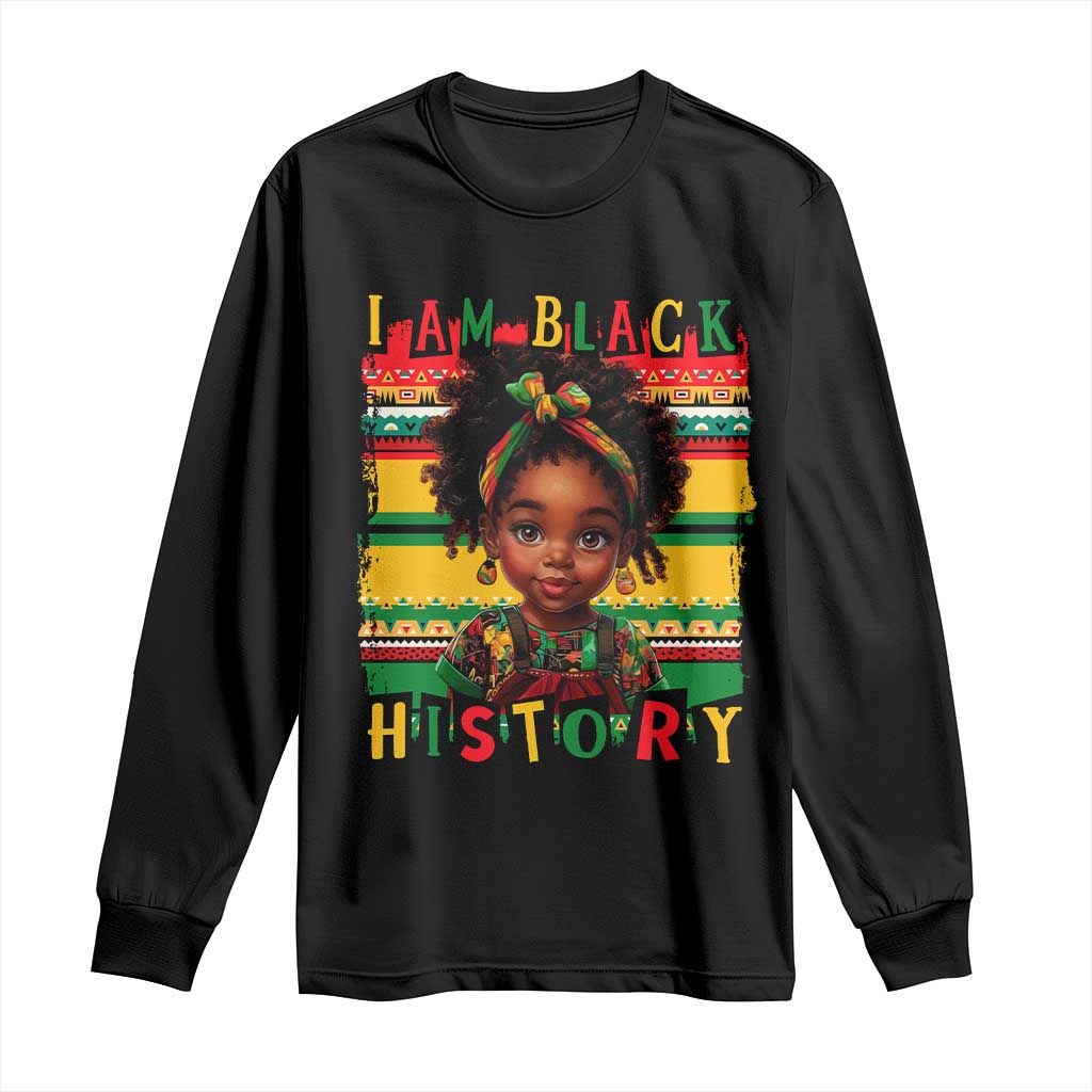 I Am Black History Long Sleeve Shirt Month Black Melanin Kids Girls TS02 Black Print Your Wear