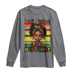 I Am Black History Long Sleeve Shirt Month Black Melanin Kids Girls TS02 Charcoal Print Your Wear