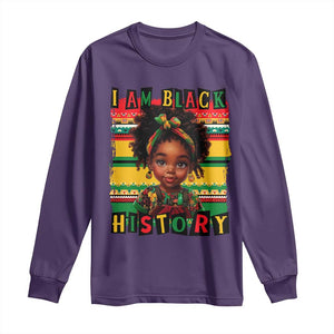 I Am Black History Long Sleeve Shirt Month Black Melanin Kids Girls TS02 Purple Print Your Wear