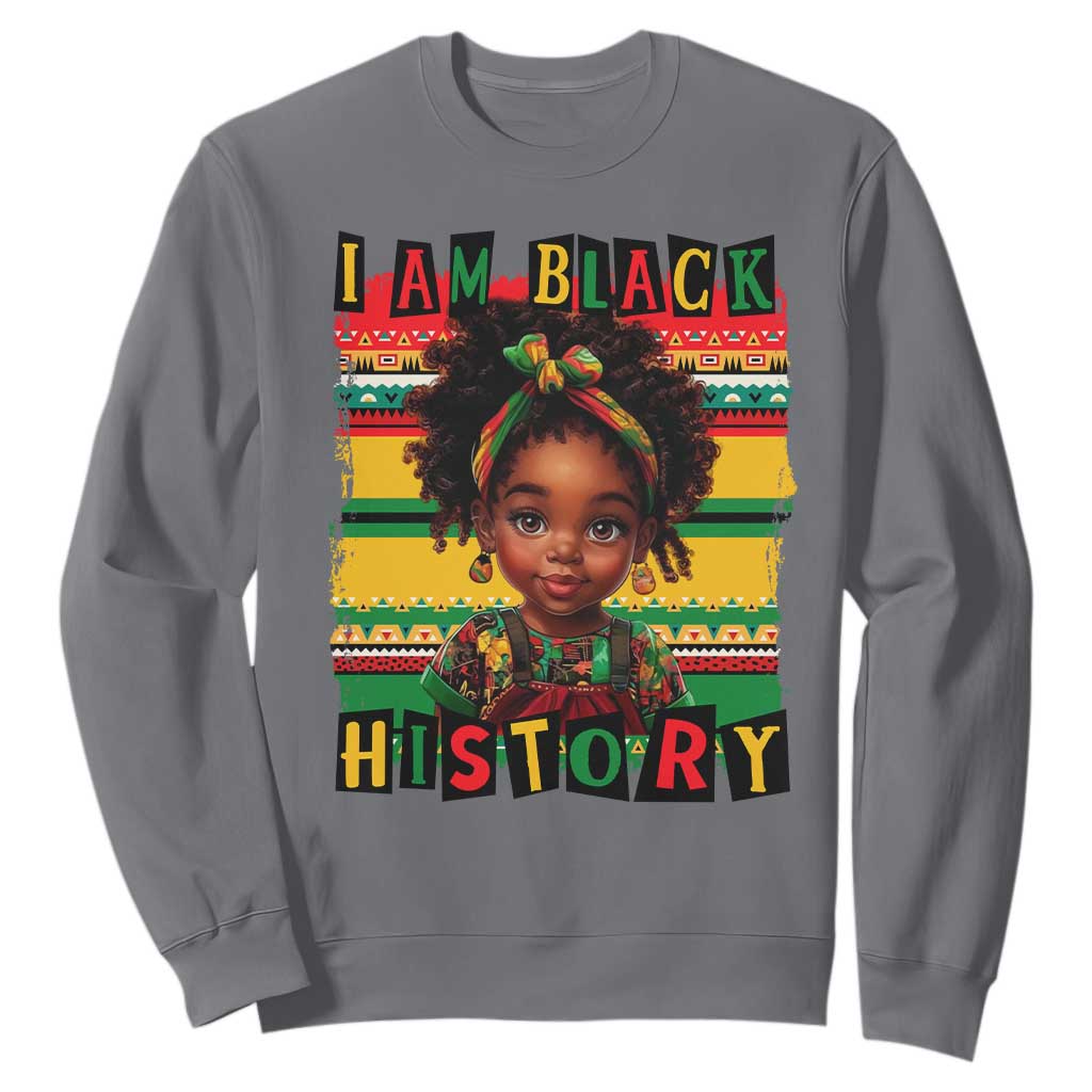 I Am Black History Sweatshirt Month Black Melanin Kids Girls TS02 Charcoal Print Your Wear