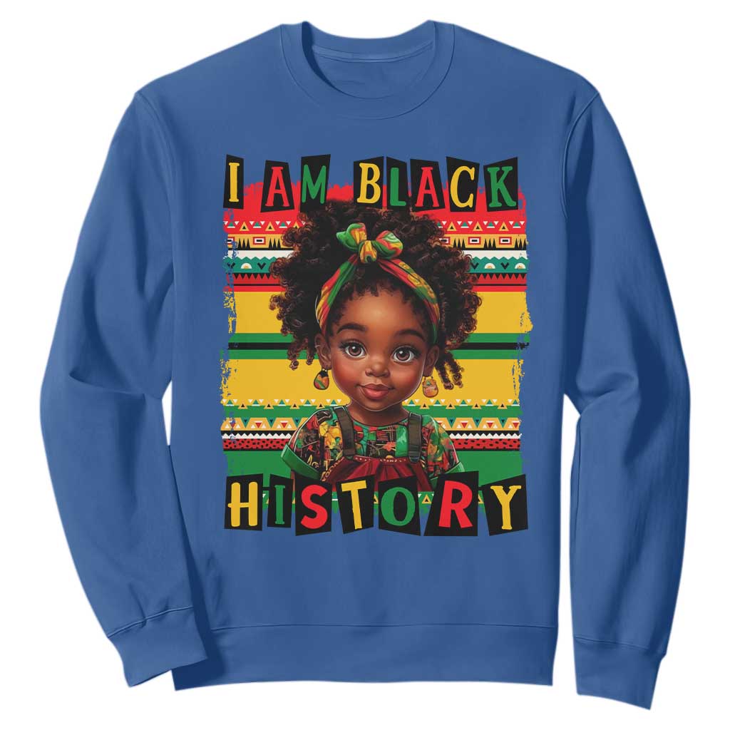 I Am Black History Sweatshirt Month Black Melanin Kids Girls TS02 Royal Blue Print Your Wear
