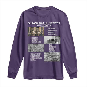 Black Wall Street Long Sleeve Shirt Black Business Black History Month TS02 Purple Print Your Wear