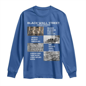 Black Wall Street Long Sleeve Shirt Black Business Black History Month TS02 Royal Blue Print Your Wear