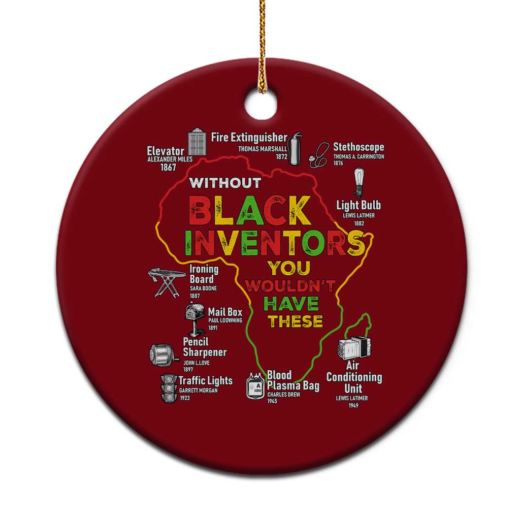 Proud Black Inventors Ceramic Ornament Black History Month African American Pride TS02 1pc Red Print Your Wear