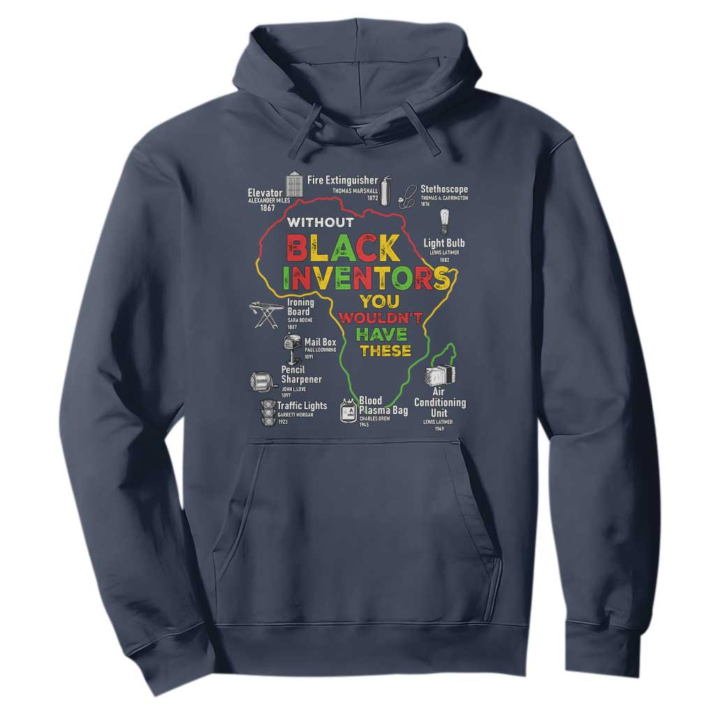 Proud Black Inventors Hoodie Black History Month African American Pride TS02 Navy Print Your Wear