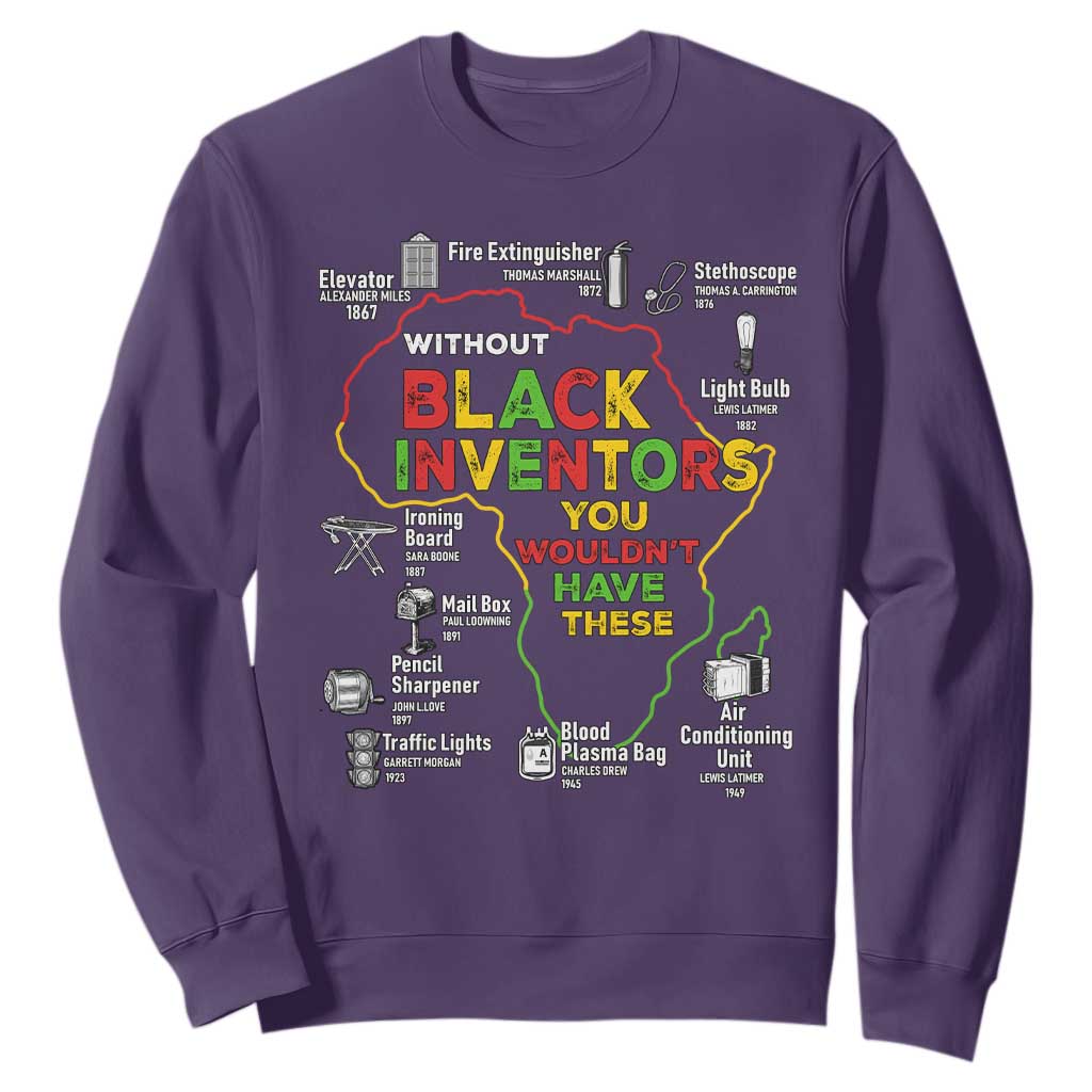 Proud Black Inventors Sweatshirt Black History Month African American Pride TS02 Purple Print Your Wear