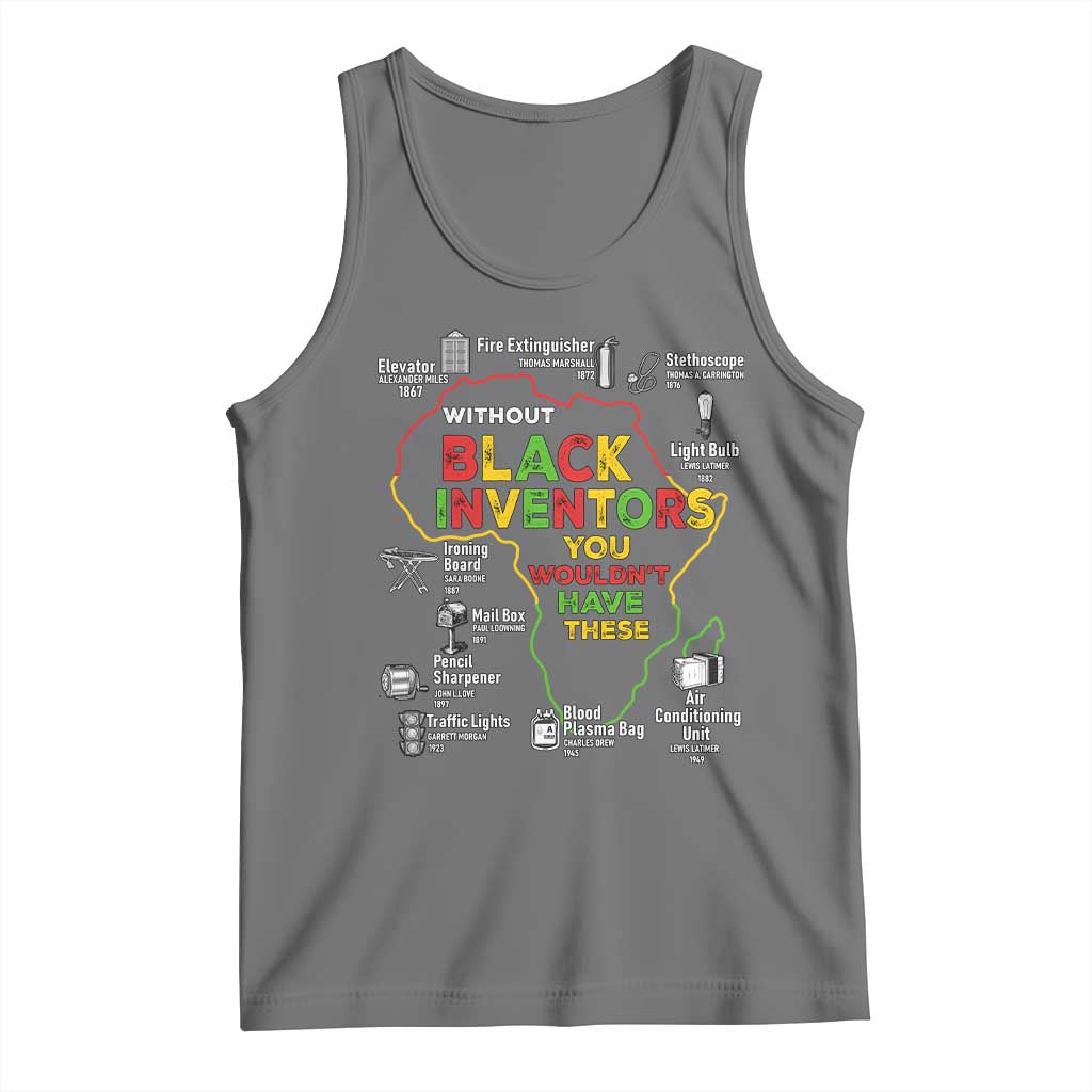 Proud Black Inventors Tank Top Black History Month African American Pride TS02 Black Heather Print Your Wear