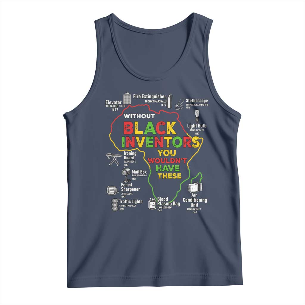 Proud Black Inventors Tank Top Black History Month African American Pride TS02 Navy Print Your Wear
