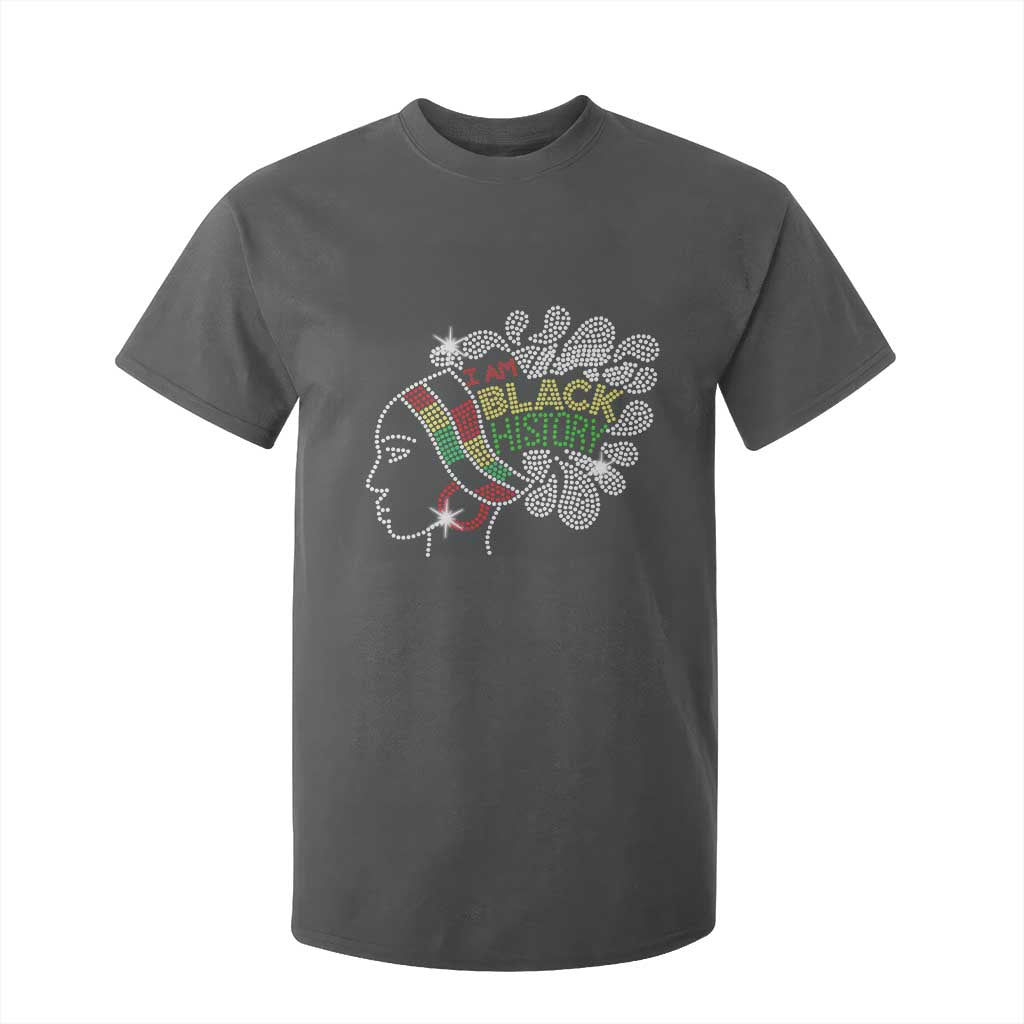I Am Black History T Shirt For Kid Black Girl Sparkling Bling TS02 Dark Heather Print Your Wear