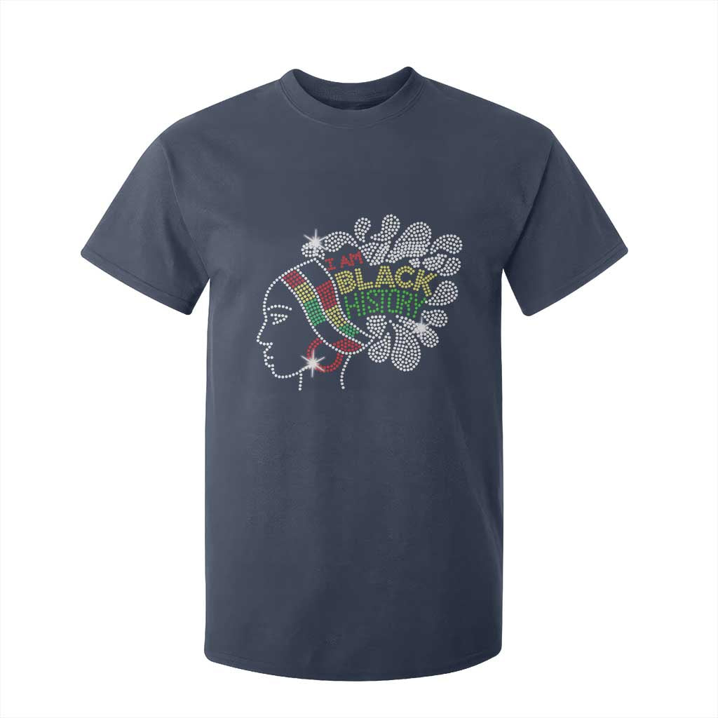 I Am Black History T Shirt For Kid Black Girl Sparkling Bling TS02 Navy Print Your Wear
