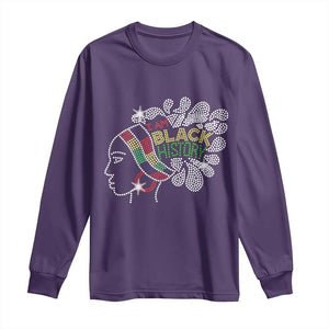 I Am Black History Long Sleeve Shirt Black Girl Sparkling Bling TS02 Purple Print Your Wear