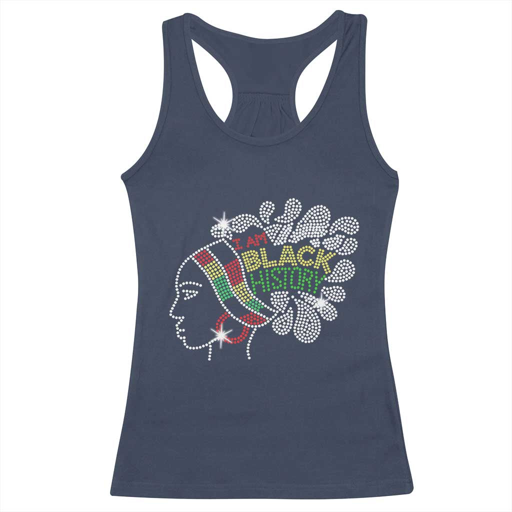 I Am Black History Racerback Tank Top Black Girl Sparkling Bling TS02 Navy Print Your Wear