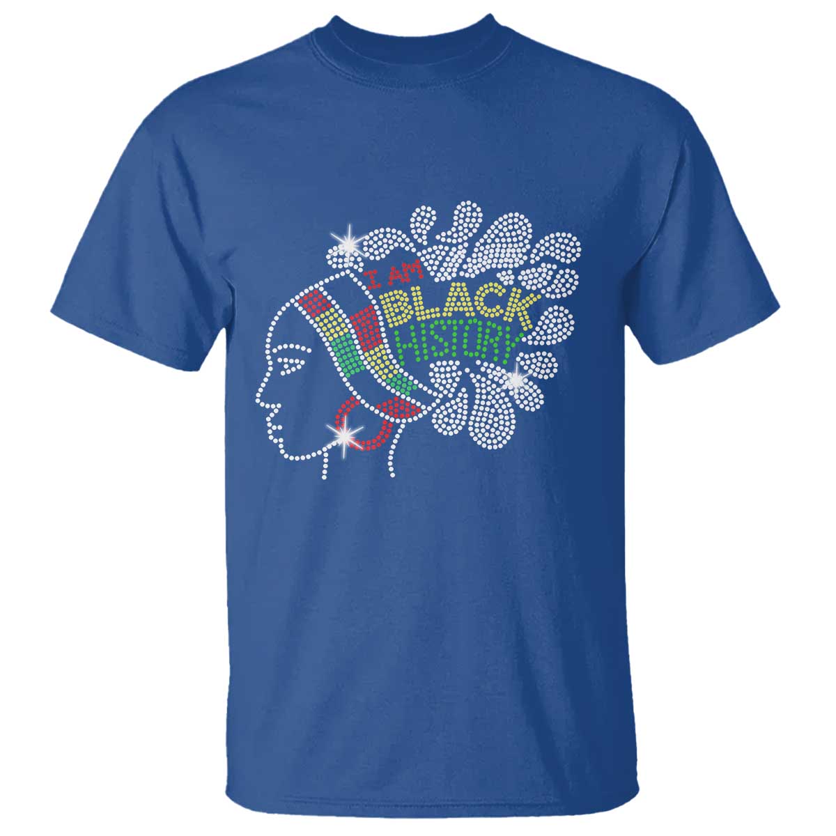 I Am Black History T Shirt Black Girl Sparkling Bling TS02 Royal Blue Print Your Wear
