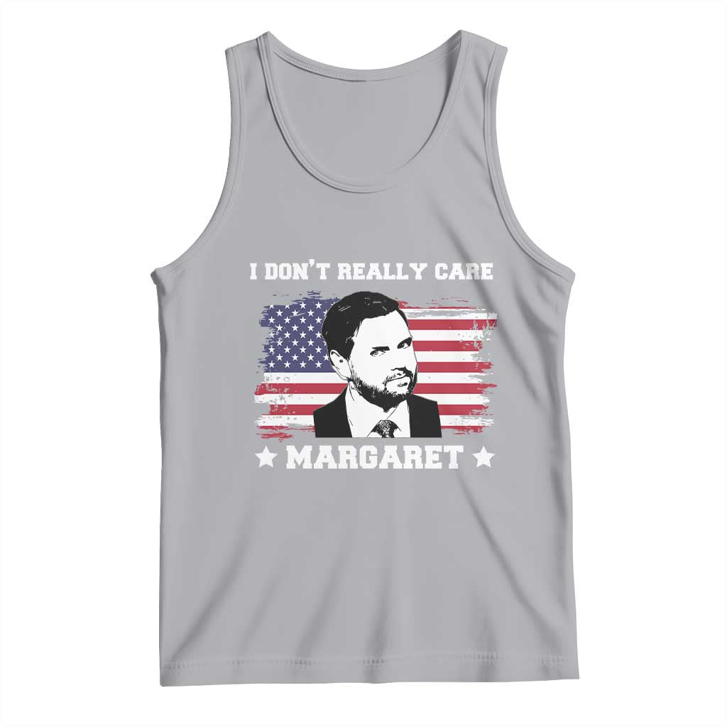 Funny JD Vance Tank Top I Don't Really Care Margaret American Flag TS02 Athletic Heather Print Your Wear