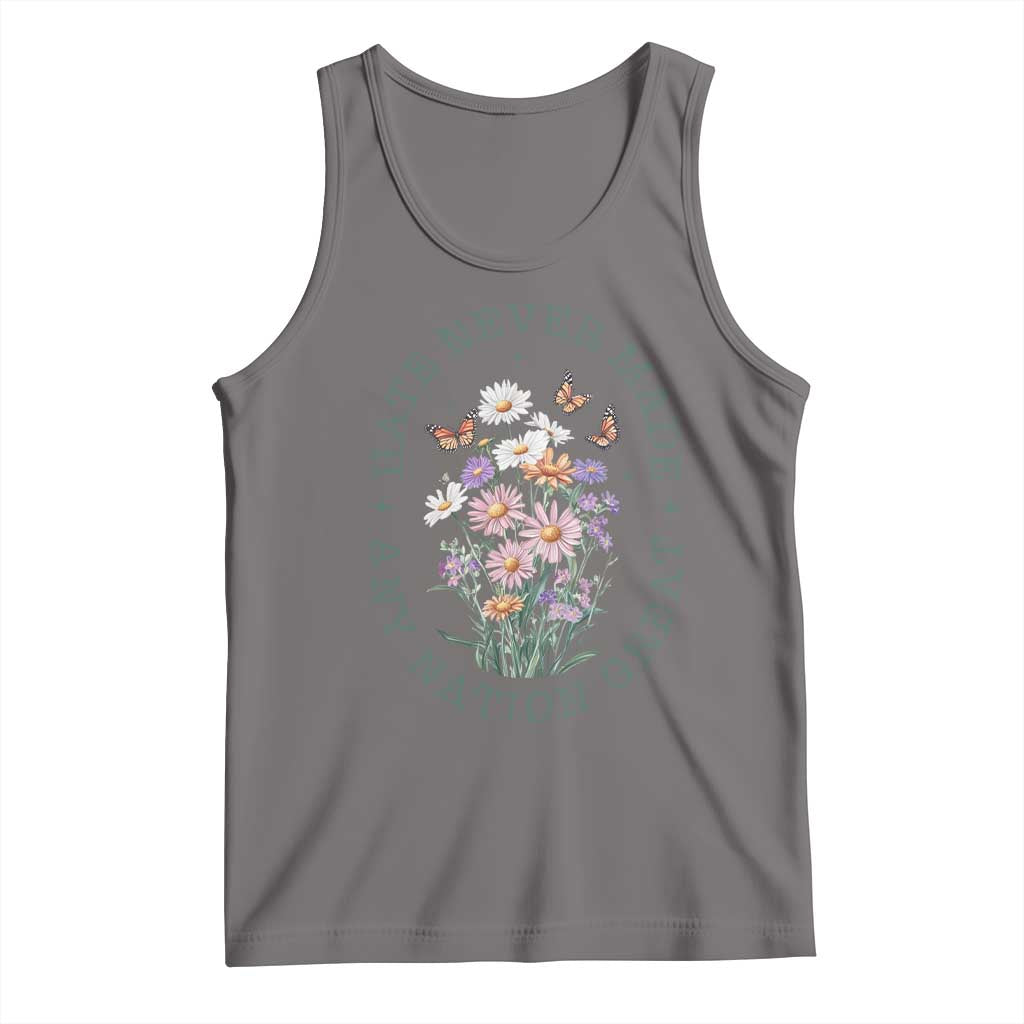 Hate Never Made Any Nation Great Tank Top Botanical Floral Butterflies Retro TS02 Deep Heather Print Your Wear