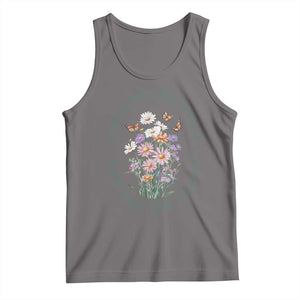 Hate Never Made Any Nation Great Tank Top Botanical Floral Butterflies Retro TS02 Deep Heather Print Your Wear