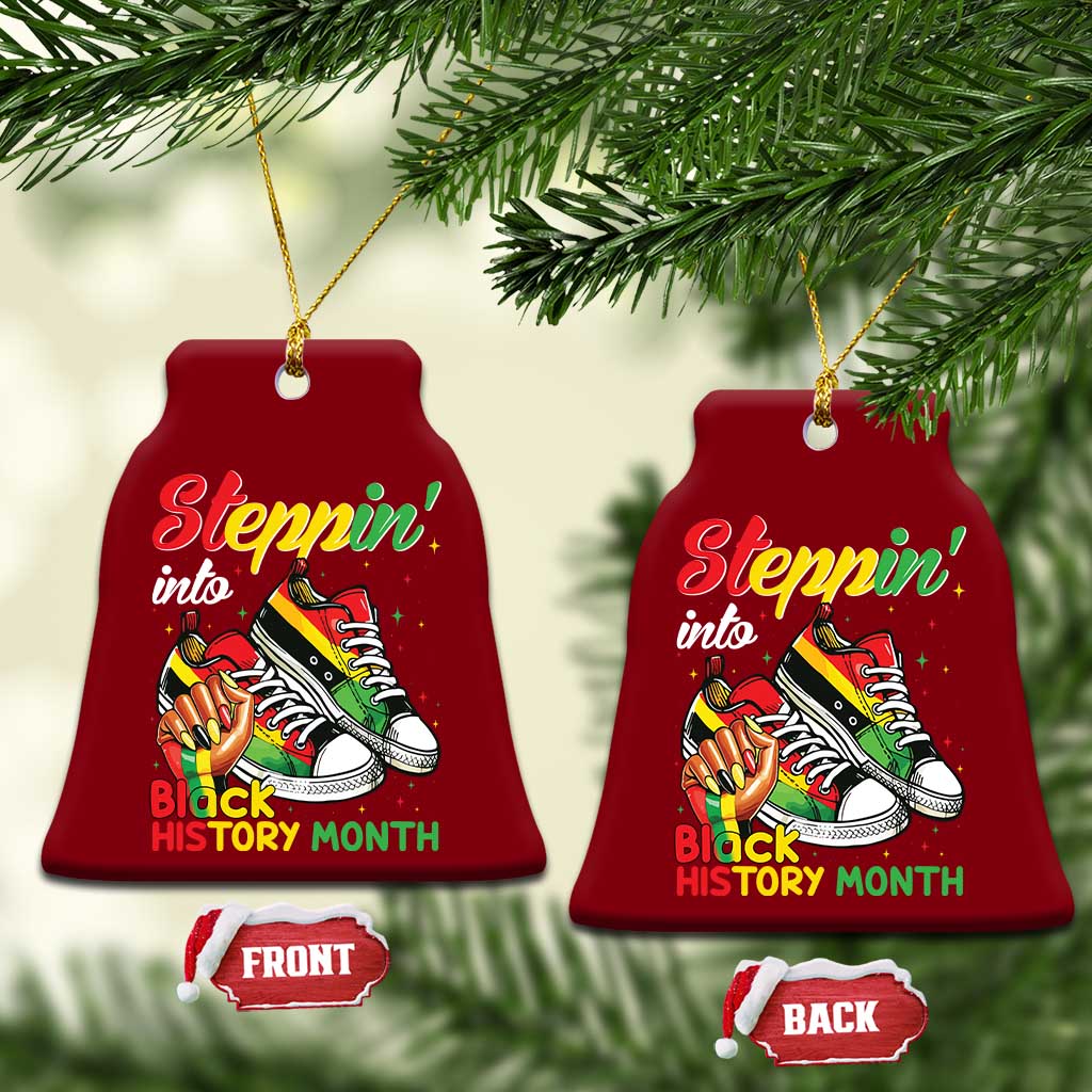 Stepping Into Black History Month Ceramic Ornament Black Girls Sneakers TS02 Print Your Wear