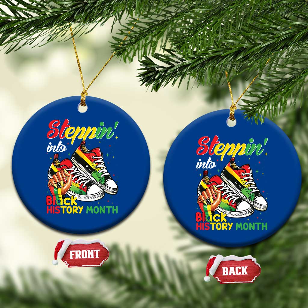 Stepping Into Black History Month Ceramic Ornament Black Girls Sneakers TS02 1pc Blue Print Your Wear