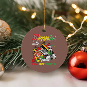 Stepping Into Black History Month Ceramic Ornament Black Girls Sneakers TS02 1pc Mocha Print Your Wear