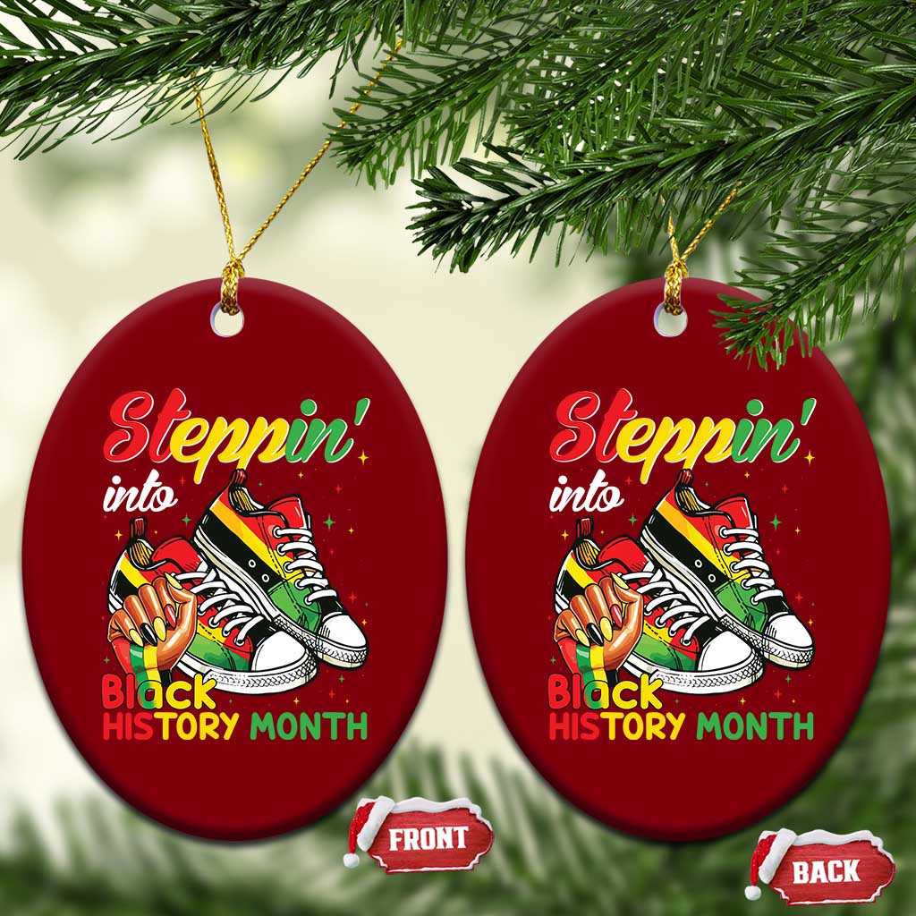 Stepping Into Black History Month Ceramic Ornament Black Girls Sneakers TS02 Print Your Wear
