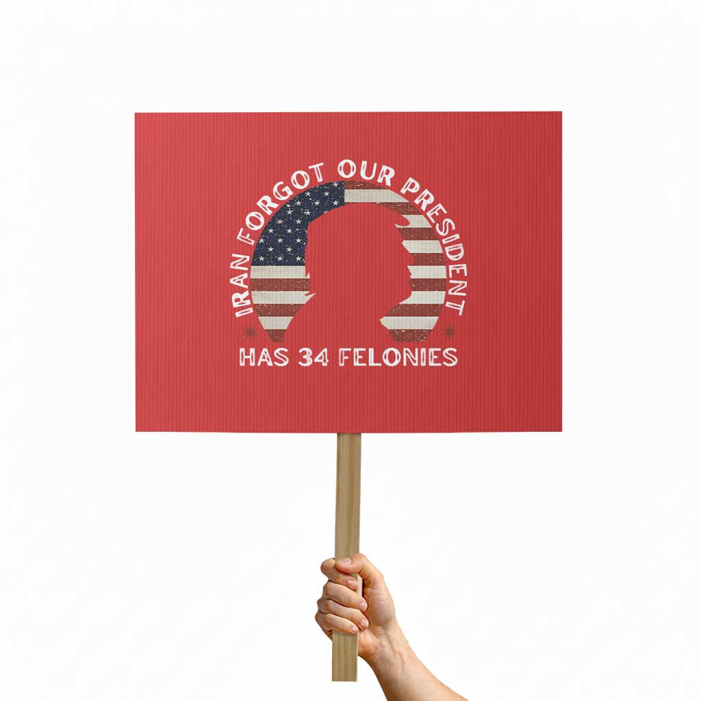 Iran Forgot Our President Has 34 Felonies Protest Sign Funny Political Satire Patriotic TS02 Horizontal 18
