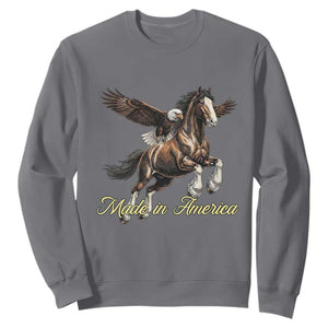 Made in America Patriotic Eagle and Horse Sweatshirt Strong American Pride Western Style TS02 Charcoal Print Your Wear