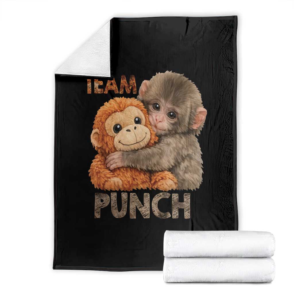 Team Punch Viral Baby Monkey Throw Blanket Cute Monkey Hugging Plush Toy Internet Trend Gift TS02 Black Print Your Wear