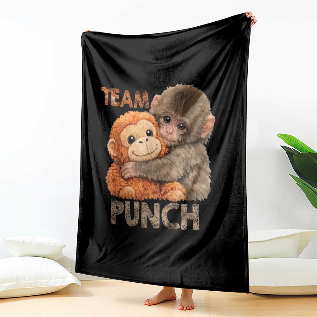 Team Punch Viral Baby Monkey Throw Blanket Cute Monkey Hugging Plush Toy Internet Trend Gift TS02 Print Your Wear