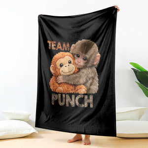 Team Punch Viral Baby Monkey Throw Blanket Cute Monkey Hugging Plush Toy Internet Trend Gift TS02 Print Your Wear