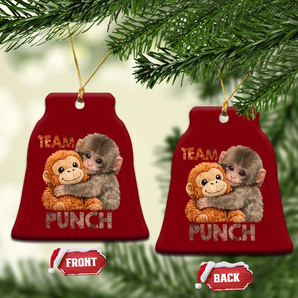 Team Punch Viral Baby Monkey Ceramic Ornament Cute Monkey Hugging Plush Toy Internet Trend Gift TS02 Print Your Wear