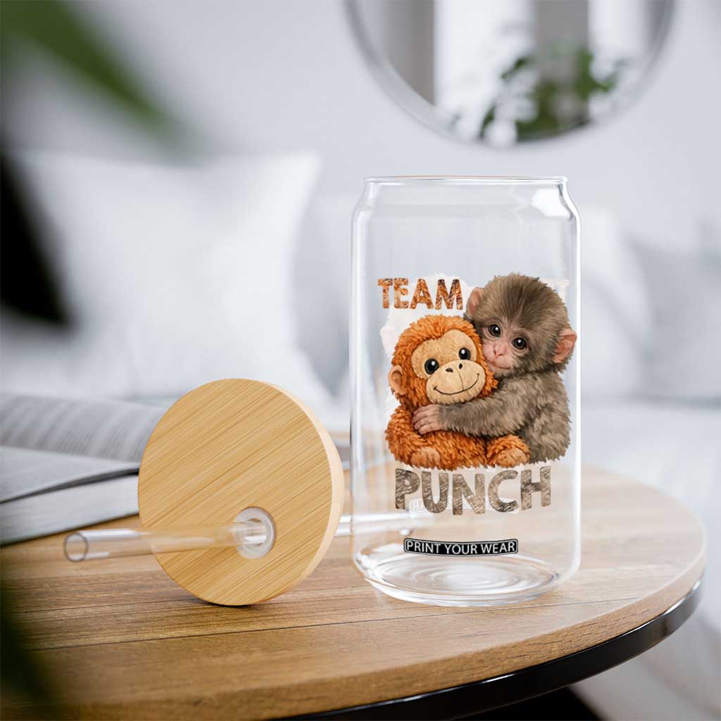 Team Punch Viral Baby Monkey Glass Can Cute Monkey Hugging Plush Toy Internet Trend Gift TS02 Print Your Wear