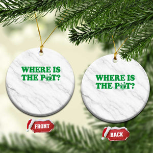 Where Is The Pot Funny St Patricks Day Ceramic Ornament Lucky Clover Irish Drinking Humor TS02 1pc White Marble Print Your Wear
