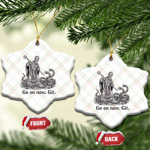 Go On Now Git Funny Saint Patrick Banishing Snakes Ceramic Ornament Irish History Humor St Patricks Day TS02 Print Your Wear
