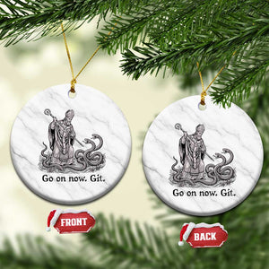 Go On Now Git Funny Saint Patrick Banishing Snakes Ceramic Ornament Irish History Humor St Patricks Day TS02 1pc White Marble Print Your Wear