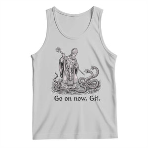 Go On Now Git Funny Saint Patrick Banishing Snakes Tank Top Irish History Humor St Patricks Day TS02 Ash Print Your Wear