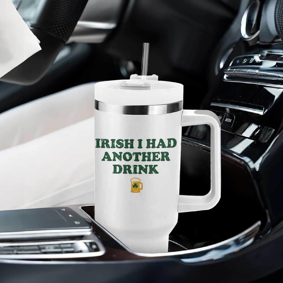 Irish I Had Another Drink Tumbler With Handle Funny St Patricks Day Beer Drinking Joke Pub Humor TS02 Print Your Wear