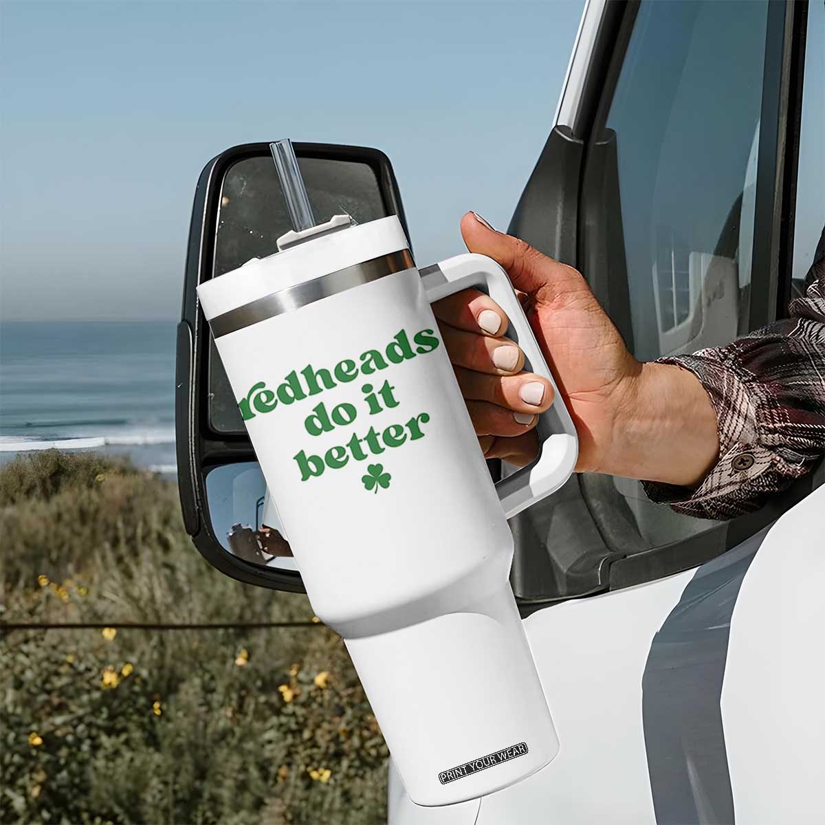 Redheads Do It Better Funny Irish Pride Tumbler With Handle St Patricks Day Ginger Humor TS02 Print Your Wear